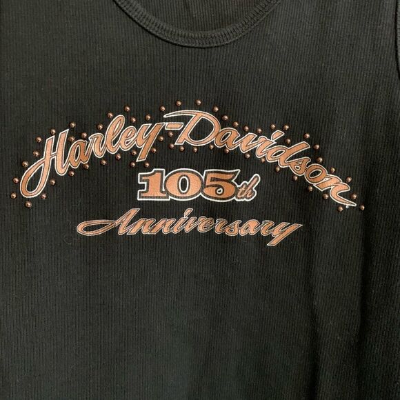 Harley-Davidson Tank Top "105th Anniversary" in Black with Bling Size Large - Picture 7 of 7